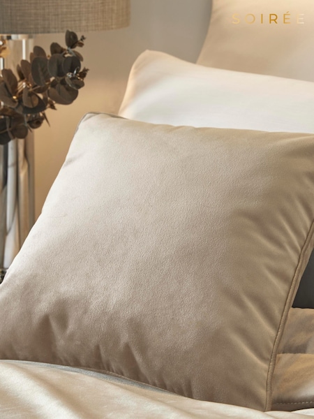 Soiree Natural Melanie Velvet Square Cushion (C44330) | £16