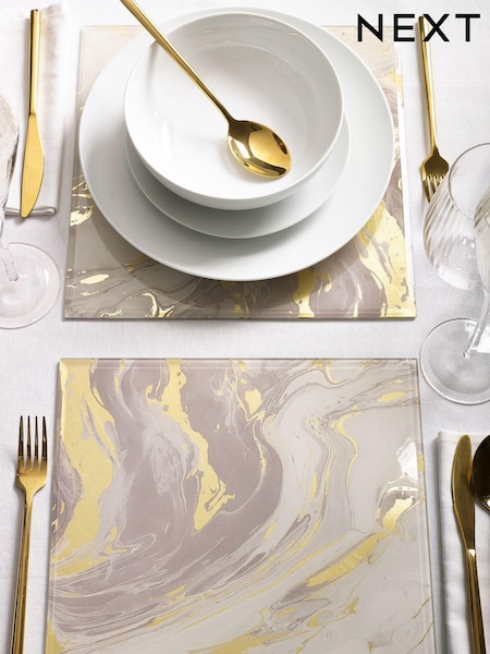 Set of 2 Natural Galaxy Glass Placemats (C44332) | £30