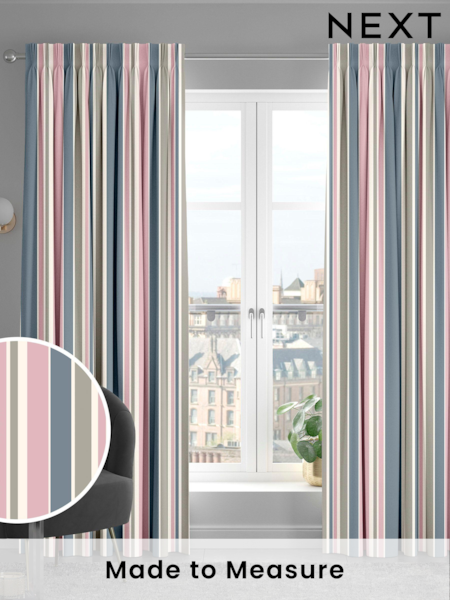 Pink Huddson Made To Measure 100% Cotton Curtains (C44507) | £61