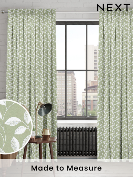 Green Mallix Made To Measure Curtains (C44869) | £100