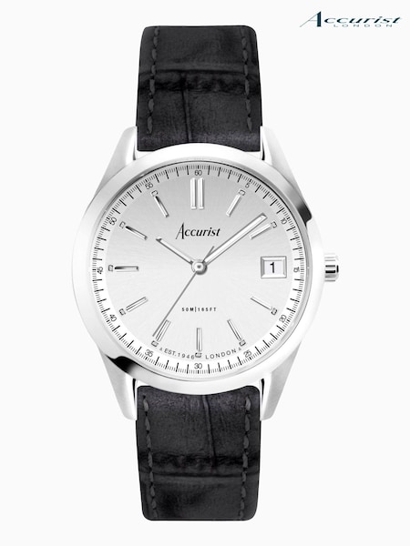 Accurist Womens Black Everyday Leather Strap Analogue Watch (C44989) | £89
