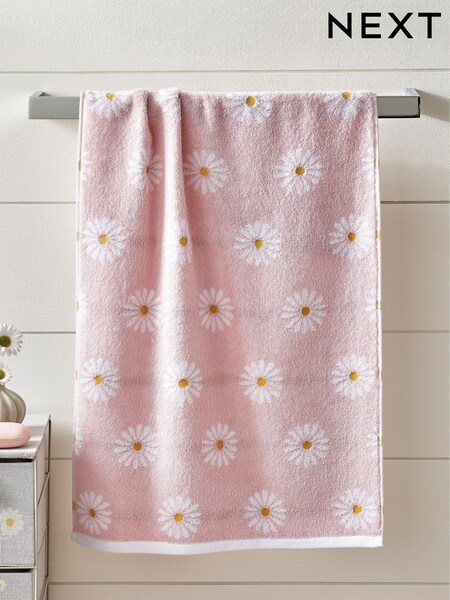Pink Daisy 100% Cotton Towel (C45198) | £8 - £26