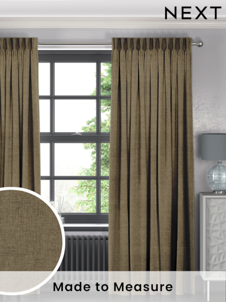 Hessian Brown Paso Made To Measure Curtains (C45497) | £61