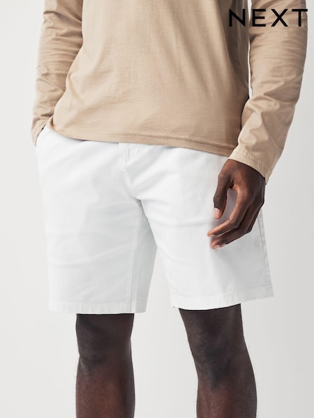 White Straight Fit Stretch Chinos Shorts (C45670) | £20