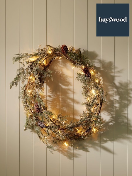 Bayswood Green Lit Pine Cone Christmas Garland 360cm (C45700) | £50