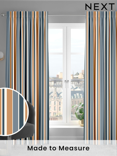 Orange Huddson Made To Measure 100% Cotton Curtains (C46375) | £61