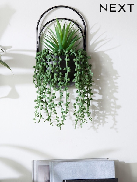 Black Bronx Artificial Plants Wall Plaque (C46511) | £16