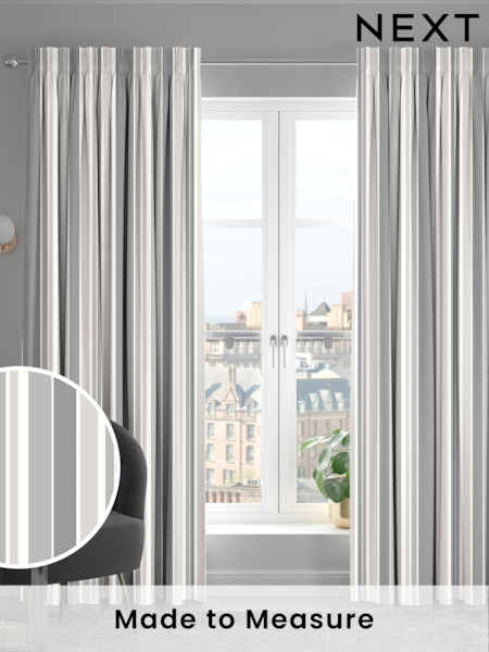 Silver Huddson Made To Measure 100% Cotton Curtains (C46566) | £61