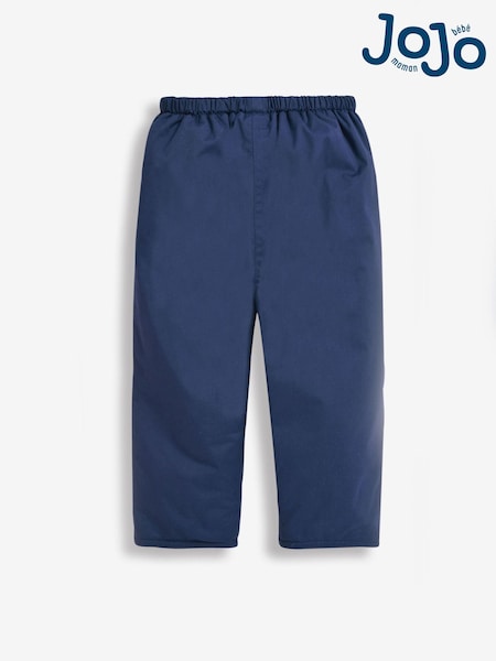 JoJo Maman Bébé Navy Blue Waterproof Fleece Lined Pull-Up Trousers (C47530) | £26 - £27.50