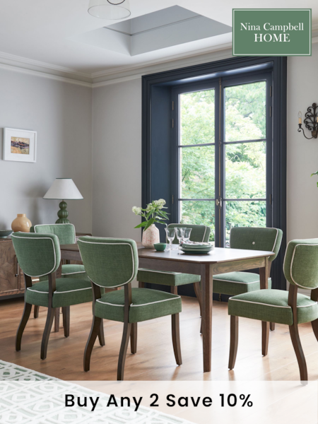 Nina Campbell Dark Oak Tedworth 6 to 8 Seater Extending Dining Table (C47884) | £799