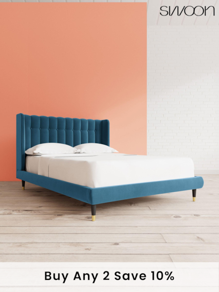 Swoon Easy Velvet Petrol Blue Kipling Bed (C48027) | £989 - £1,099