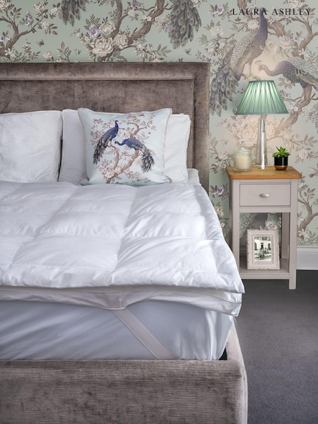 Laura Ashley White Luxury 100% Cotton Mattress Topper (C48848) | £100 - £165