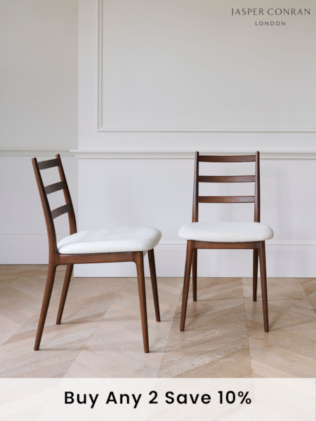 Jasper Conran London Set of 2 Chenille Natural Highbury Dining Chairs (C48979) | £599