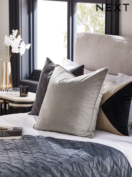 Silver 59 x 59cm Matte Velvet Cushion (C49531) | £16