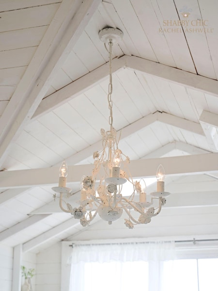 Shabby Chic by Rachel Ashwell® White Rosalina Chandelier Ceiling Light (C51234) | £165