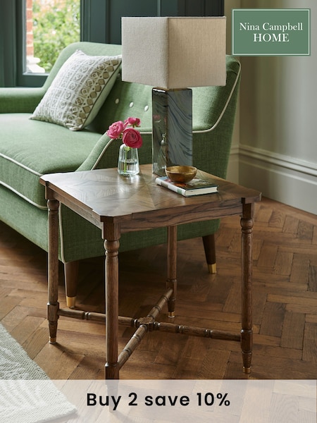 Nina Campbell Dark Oak Tedworth Side Table (C51433) | £250