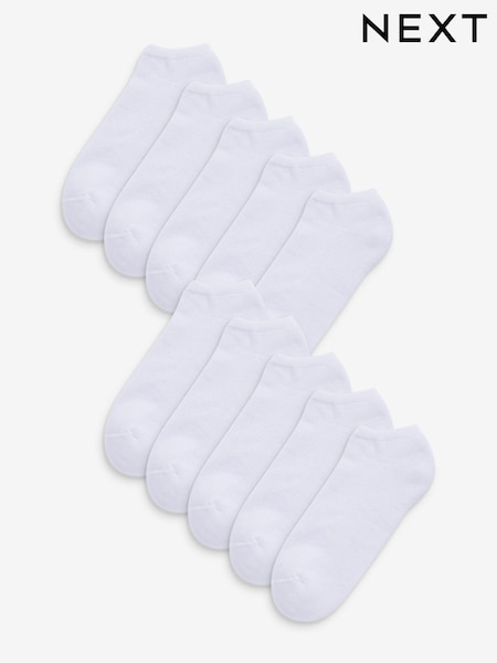 White 10 Pack Cushioned Trainers Socks (C51711) | £20