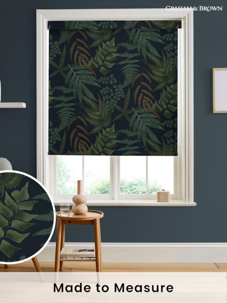 Graham & Brown Fern Navy Midsummer Made to Measure Roller Blind (C51826) | £58