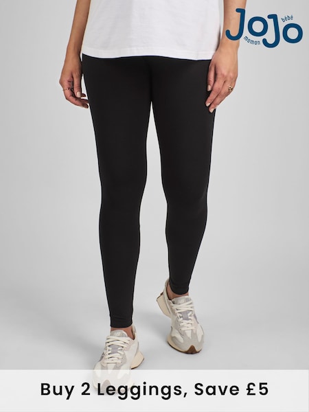 JoJo Maman Bébé Black Cotton Rich Maternity Leggings (C52171) | £22.50