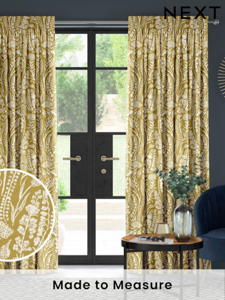 Yellow Jarrod Made To Measure 100% Cotton Curtains (C52373) | £61