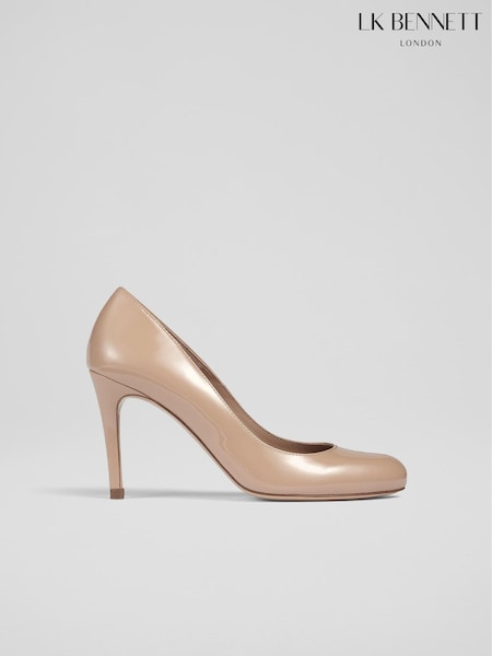 LK Bennett Natural Stila Patent Leather Round Toe Courts (C52541) | £199