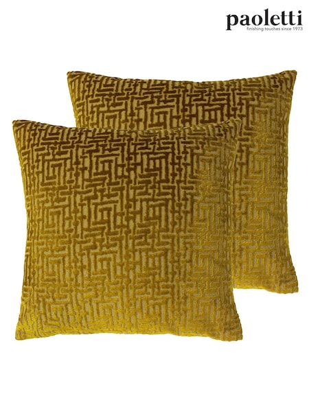 Riva Paoletti 2 Pack Gold Delphi Filled Cushions (C52958) | £23