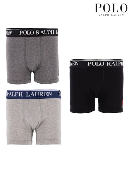 Polo Ralph Lauren Grey Boys Cotton Stretch Logo Boxers 5 Pack (C54294) | £55