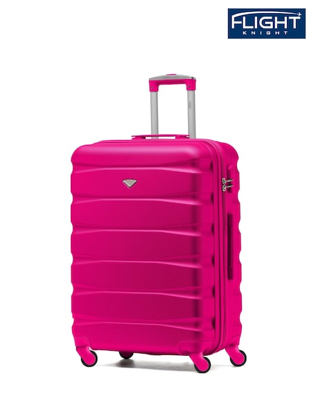 Flight Knight Pink Medium Hardcase Lightweight Check In Suitcase With 4 Wheels (C54605) | £60