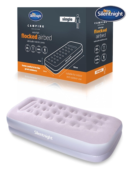 Silentnight Grey Camping Collection Flock Electric Pump Airbed (C55101) | £60