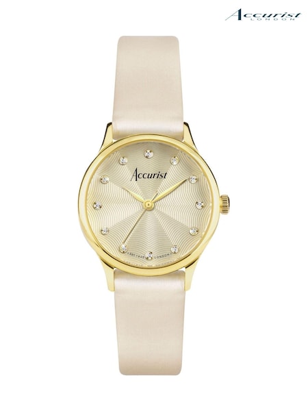 Accurist Ladies Cream Dress Leather Strap 28mm Watch (C55410) | £89