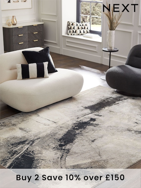 Monochrome Leila Abstract Rug (C56580) | £60 - £330