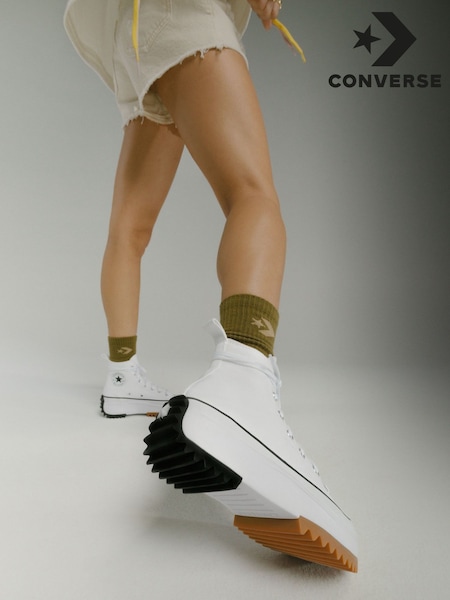 Converse White Run Star Hike Trainers (C57481) | £55