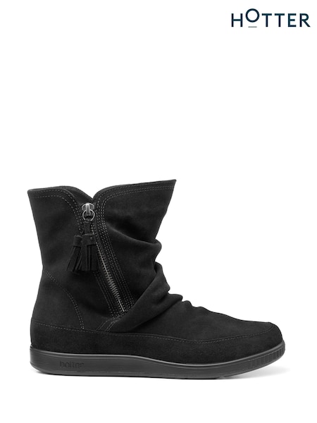 Hotter Black Regular Fit Pixie III Zip Fastening Boots (C57846) | £89