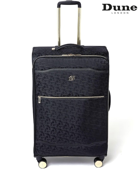 Dune London Black Oriel Monogram 78cm Large Suitcase (C58149) | £145
