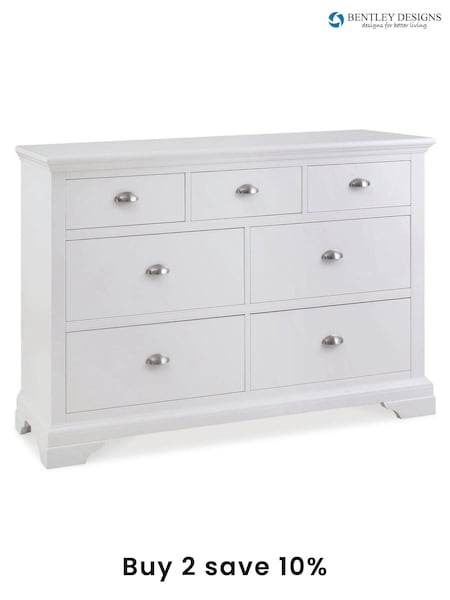 Bentley Designs White Hampstead 3-4 Drawer Chest (C59117) | £900