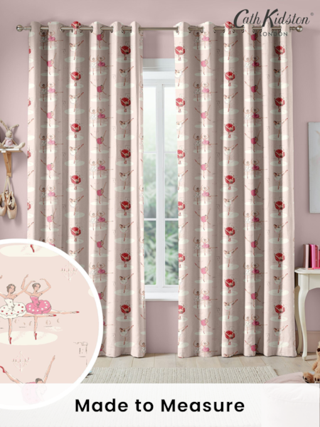 Cath Kidston Pink Kids Ballerinas Made To Measure 100% Cotton Curtains (C59223) | £82