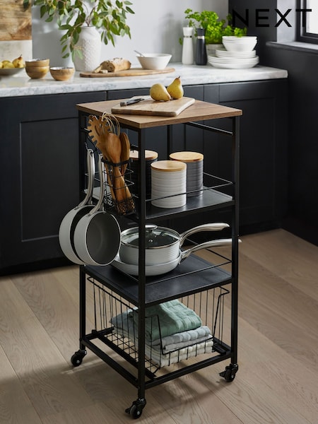 Black Bronx Kitchen Storage Trolley (C59382) | £115