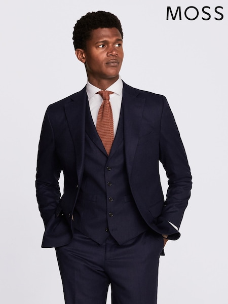 MOSS x Barberis Blue Tailored Fit Suit Jacket (C60040) | £319