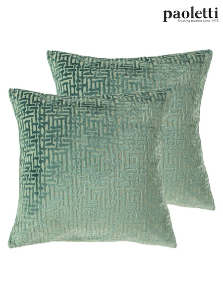 Riva Paoletti 2 Pack Green Delphi Filled Cushions (C60601) | £23