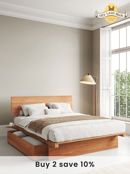 Get Laid Beds Cinnamon Japanese Solid Wood Storage Bed Combo (C61182) | £960 - £1,140
