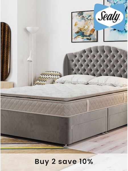 Sealy Silver Fox Advantage Alston PostureTech Mattress and Silver Fox 4 Drawer Storage Divan Base Set (C61524) | £795 - £1,380