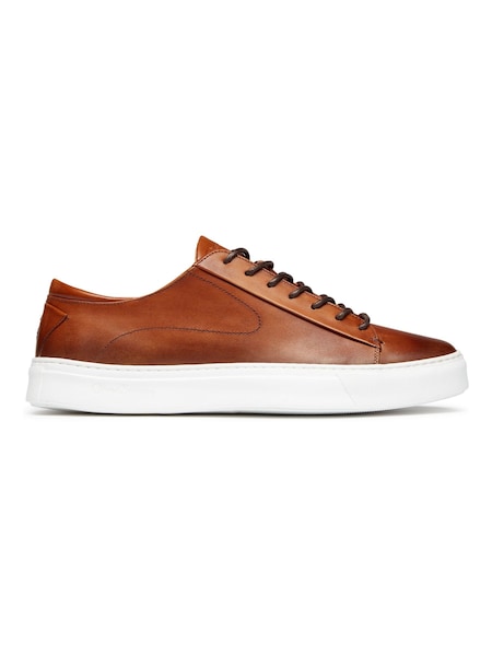Natural - Regular Oliver Sweeney Natural Sirolo Hand Antiqued Leather Lightweight Trainers