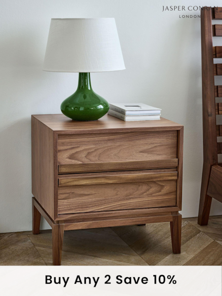 Jasper Conran London Brown 2 Drawer Belgrave Walnut 2 Drawer Bedside (C62291) | £349