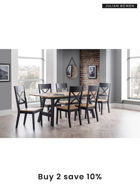 Julian Bowen Black Hockley 6 Seater Dining Set (C62357) | £795