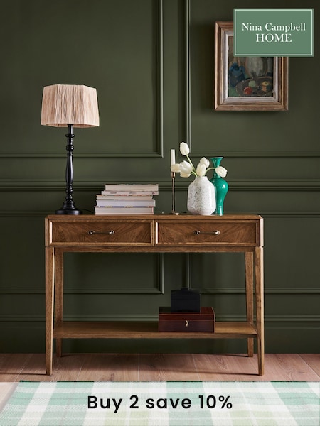 Nina Campbell Dark Oak Tedworth Console Table (C62466) | £499
