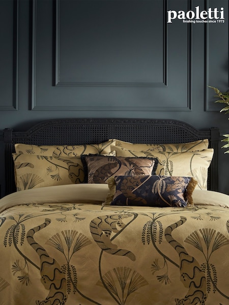 Riva Paoletti Gold Global Animal Jacquard Duvet Cover and Pillowcase Set (C62981) | £60 - £105