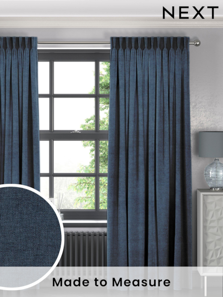 Ink Blue Paso Made To Measure Curtains (C63707) | £61