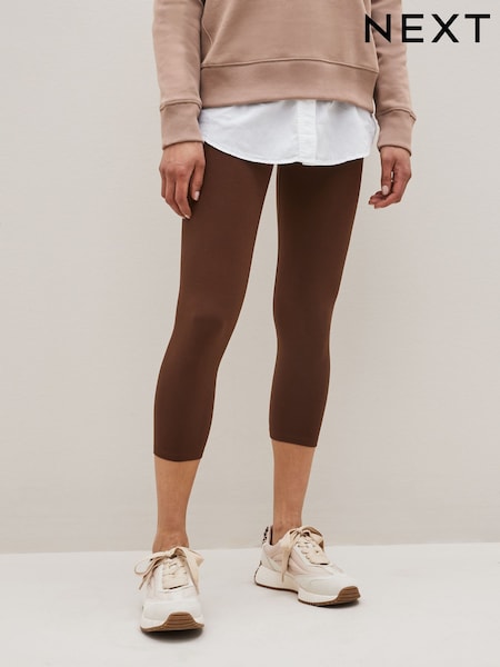 Chocolate Brown Cropped Leggings (C63712) | £9