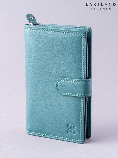 Lakeland Leather Teal Green Medium Tab Purse (C63913) | £30