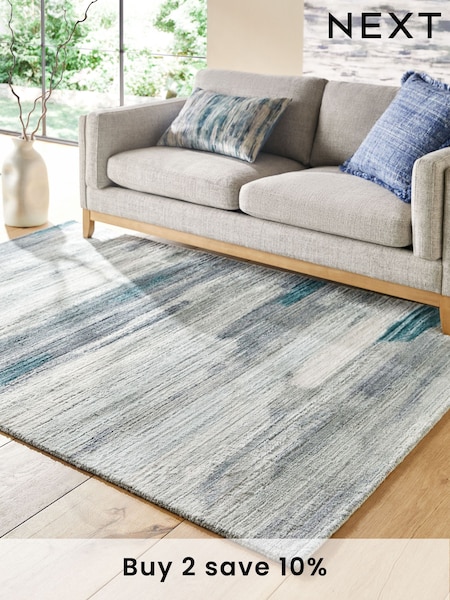 Blue Foy Abstract Stripe Rug (C63980) | £90 - £270